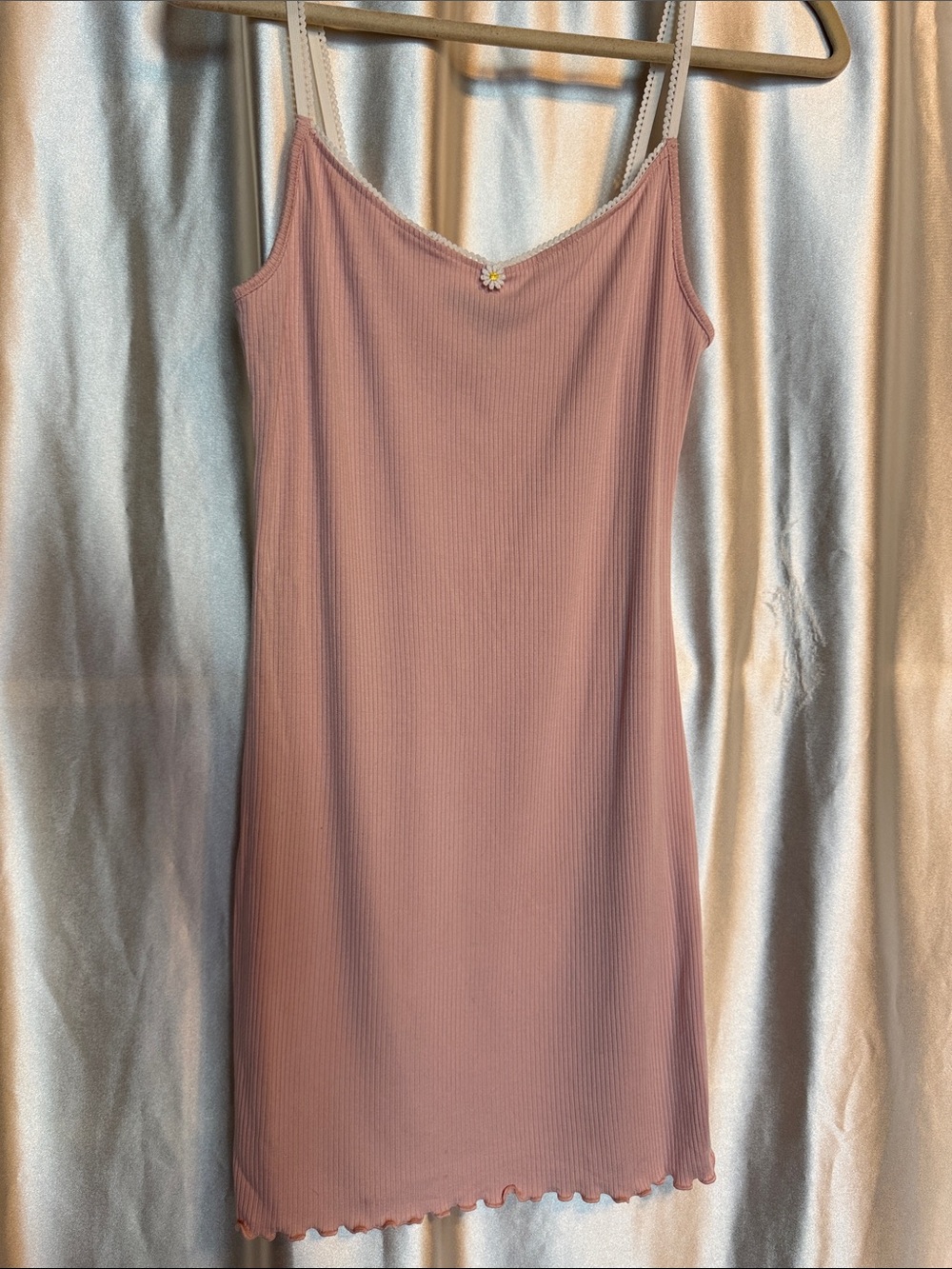 Forever 21 Dusty Rose Ribbed Mini Slip Dress